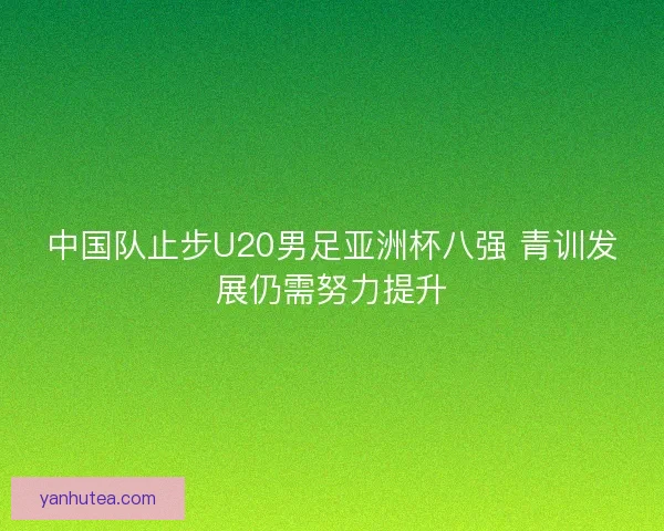 中国队止步U20男足亚洲杯八强 青训发展仍需努力提升